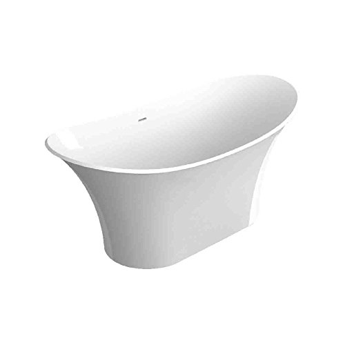 Anais 60-3/64x31x28" Freestanding Tub w/Drain in White