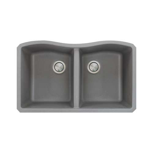 Aversa 31-15/16x19-1/8x9-1/2" Dbl Bowl Sink in Grey