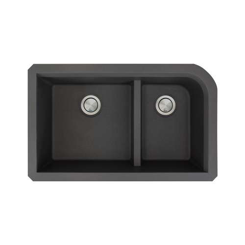 Radius 31-3/4x19-1/4x9-1/2" Double Bowl Sink in Black