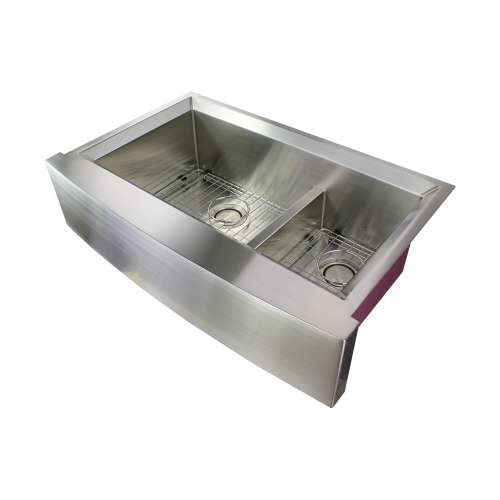 Studio 35-1/2x22x11" Stainless Steel 60/40 Dbl Bowl Sink Kit