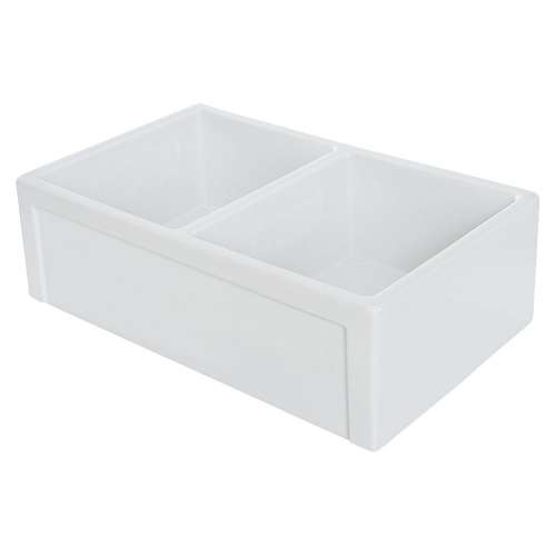Aries 32-43/64x19-45/64x9-29/32" Double Bowl Sink in White