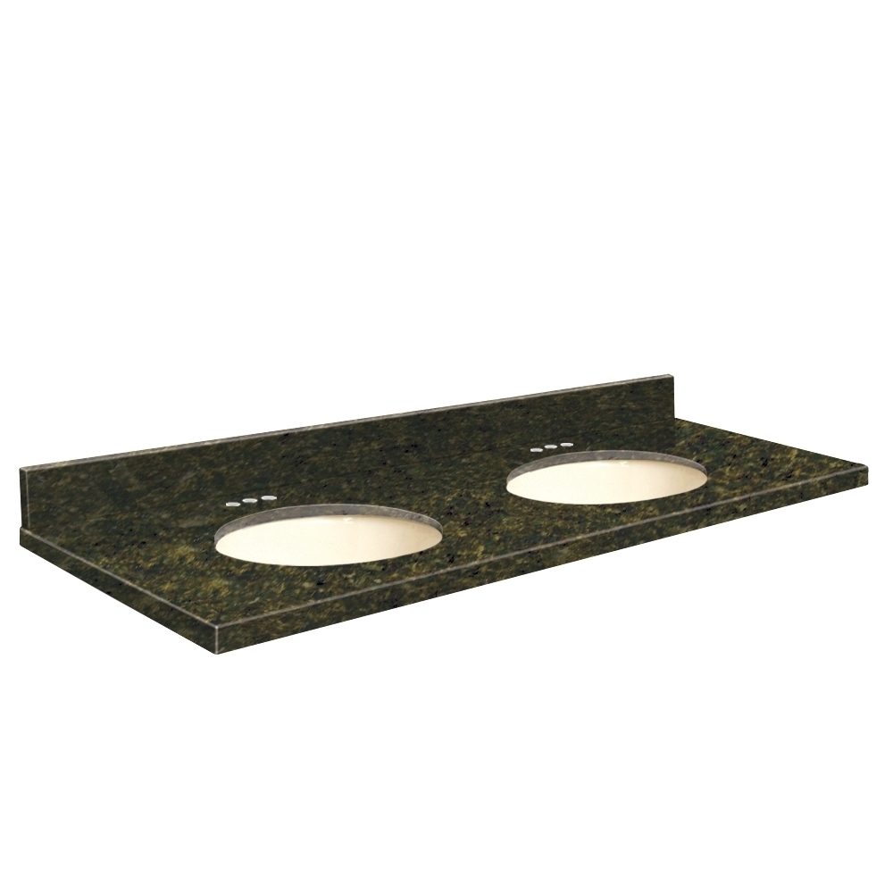 VANITY TOP 61X22 4CC GRANITE G61222-E3-A-B-4 UBA VERDE