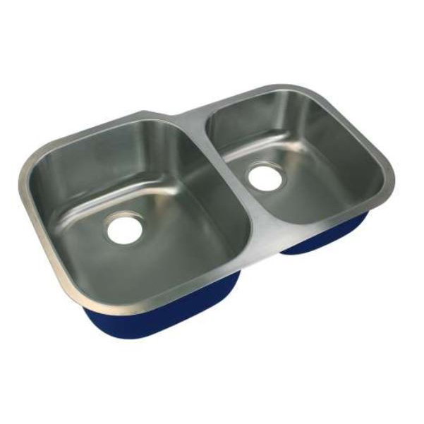 31-13/16x20-43/64x9" Stainless Steel 60/40 Double Bowl Sink