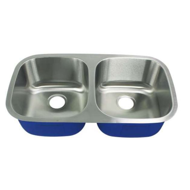 32-13/32x18-1/8x9" Stainless Steel Equal Double Bowl Sink
