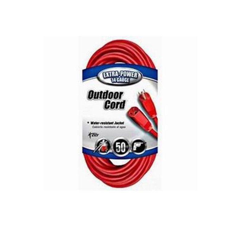 Coleman Cable 50 ft Extension Cord 14/3 Wire Red Jacket
