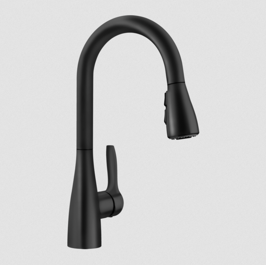 Atura Single Hole Pull-Down Spray Bar Faucet in Matte Black