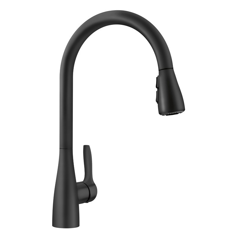 Atura Single Hole Pull-Down Spray Kitchen Faucet in Matte Black