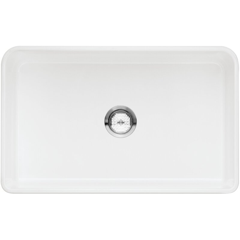 Cerana 30x19x10" Farmhouse Single Bowl Kitchen Sink in White
