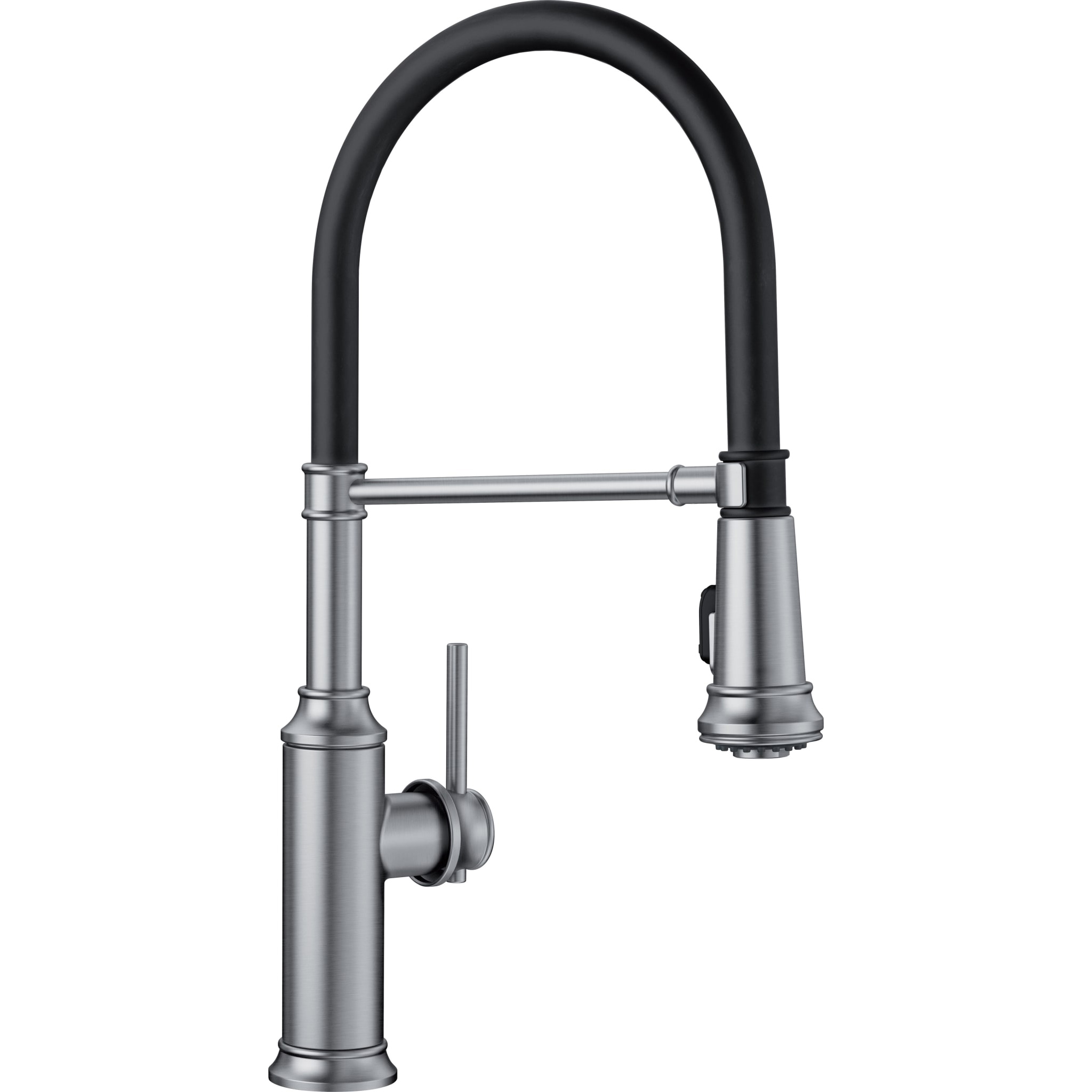 Empressa Single Hole Semi-Pro Kitchen Faucet in PVD Steel