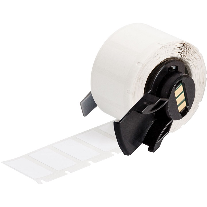 Repositionable Vinyl Cloth Wire & Cable Labels .5x1" White 500 per Roll