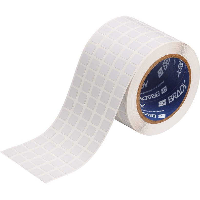 Glossy Polyimide Labels 0.437x0.5" White 10,000 per Roll