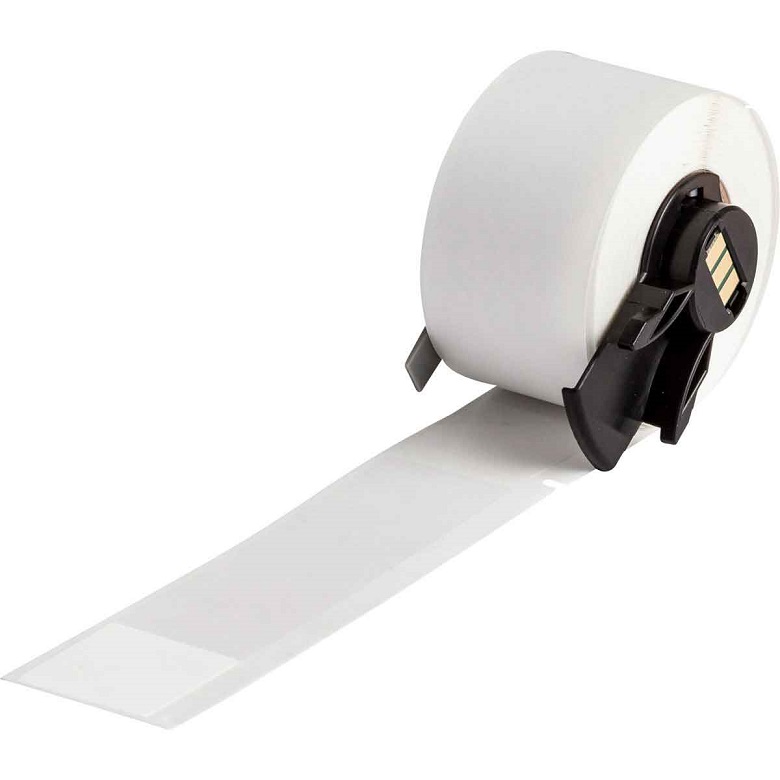 Self-Laminating Vinyl Wire & Cable Labels 1x1" White/Clear 100 per Roll