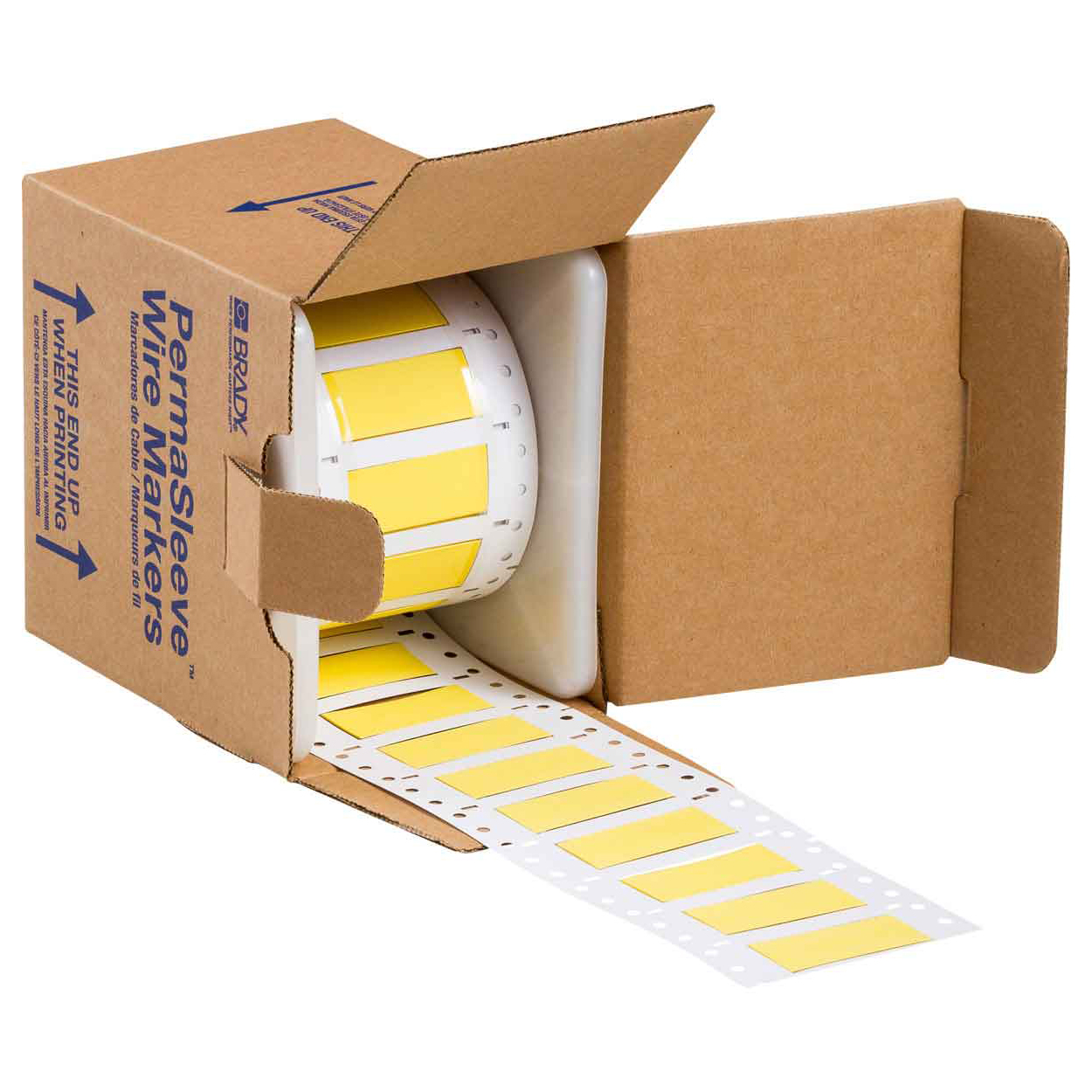 Core 1/2x2" Double Sided Yellow PermaSleeve Wire Marking Sleeves 500 per Roll