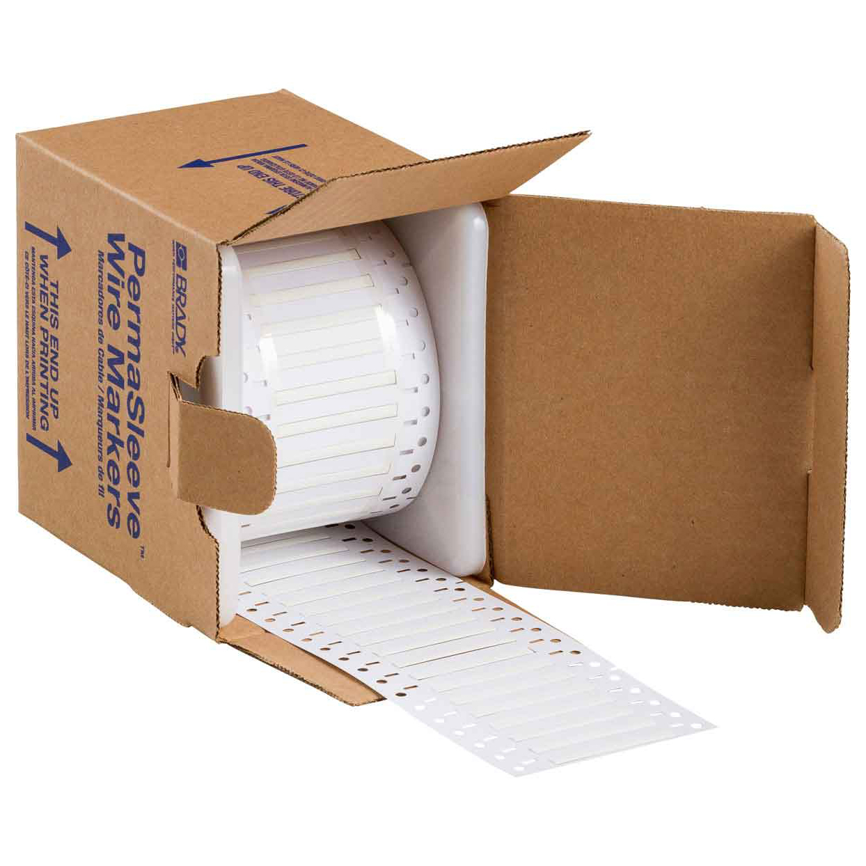 Core .094x2" Double Sided Wire Marking Sleeves White 2,500 per Roll