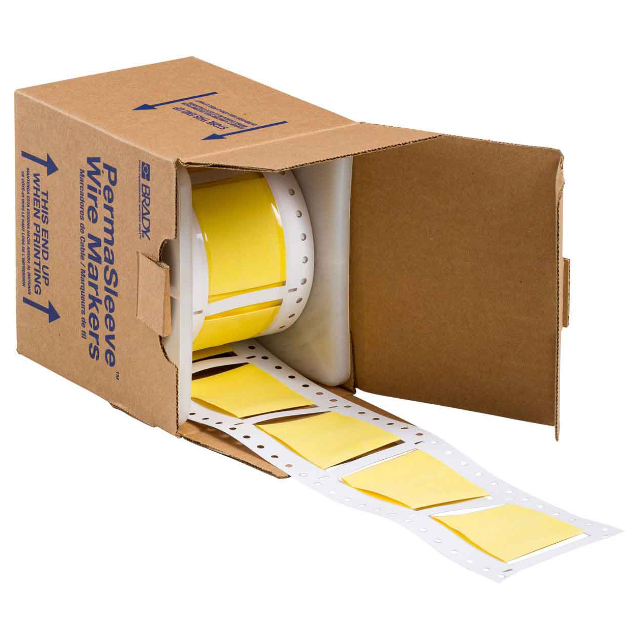 PermaSleeve 1.5x2" Wire Marking Sleeves Yellow 250 per Roll