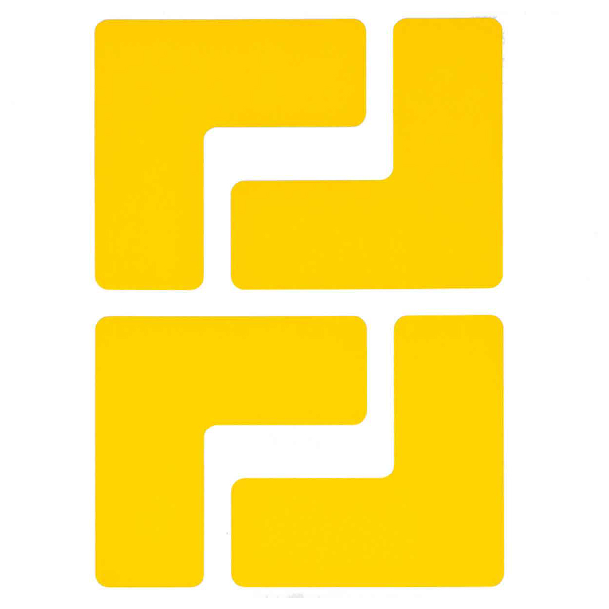 ToughStripe 2"x5" Yellow L-Shaped Corner Floor Marks
