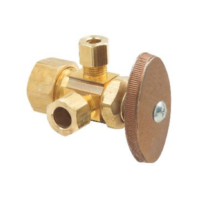 STOP ANGLE 1/2X3/8X1/4 ROUGH BRASS CR1900RX R1 - CMPXCMPXCMP Dual Outlet Only Maximum Pressure 125 PSI Window Box Package