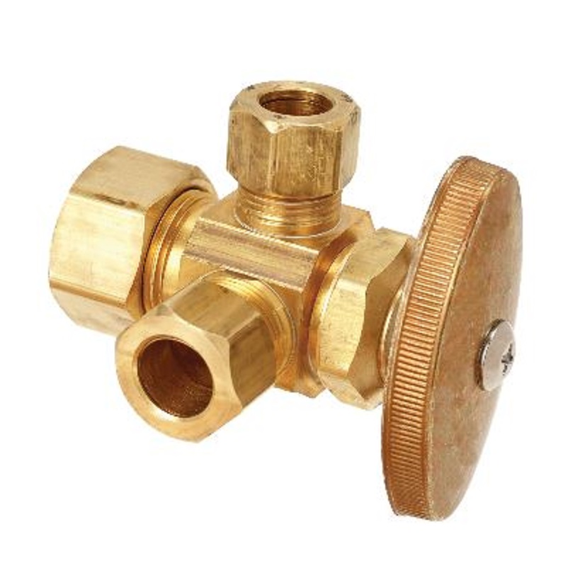 STOP ANGLE 1/2X7/16X3/8 ROUGH BRASS CR2901RX R1 - CMPXCMPXCMP Dual Outlet Only Maximum Pressure 125 PSI Window Box Package