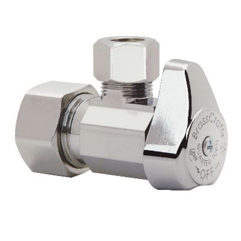 Stop Angle 1/2"X3/8" Chrome Plated CMPXCMP 1/4-Turn Maximum Pressure 125 PSI Window Box Package