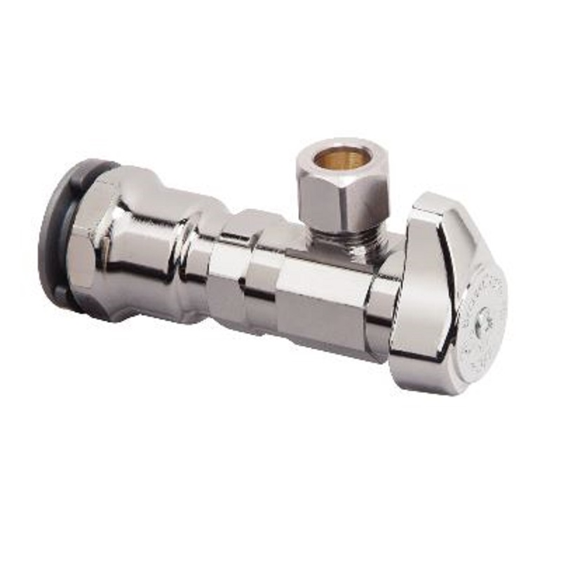 Stop Angle 1/2"X3/8" Push Connect Chrome Plated Maximum Pressure 125 PSI