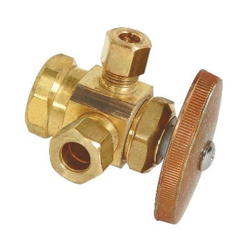 STOP ANGLE 1/2X3/8X1/4 ROUGH BRASS R1700RX R1 - FXCMPXCMP Dual Outlet Only Maximum Pressure 125 PSI Window Box Package