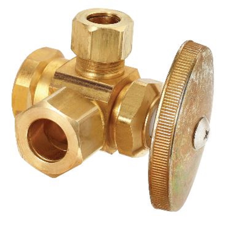 STOP ANGLE 1/2X3/8 ROUGH BRASS FXCMPXCMP R3701RX R1 - DUAL OUTLET