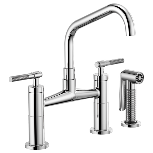 Litze Widespread Kitchen Faucet in Polished Chrome