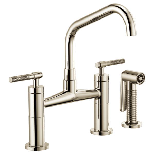 Litze Widespread Kitchen Faucet in Polished Nickel