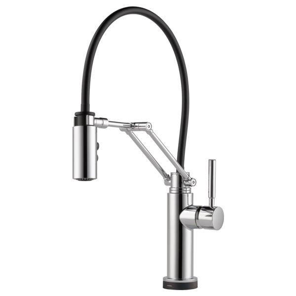 Solna Single Hole Articulating Kitchen Faucet in Chrome