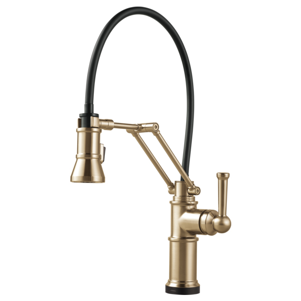 Artesso Single Hole Articulating Kitchen Faucet in Gold Luxe