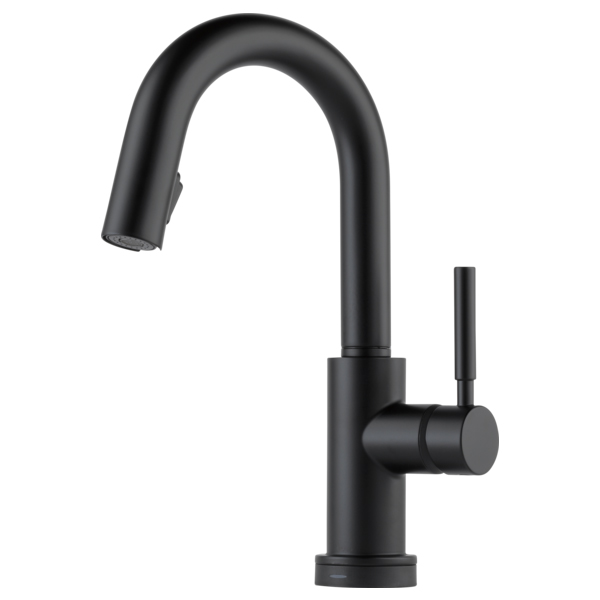 Solna Single Hole Pulldown Kitchen Faucet in Black