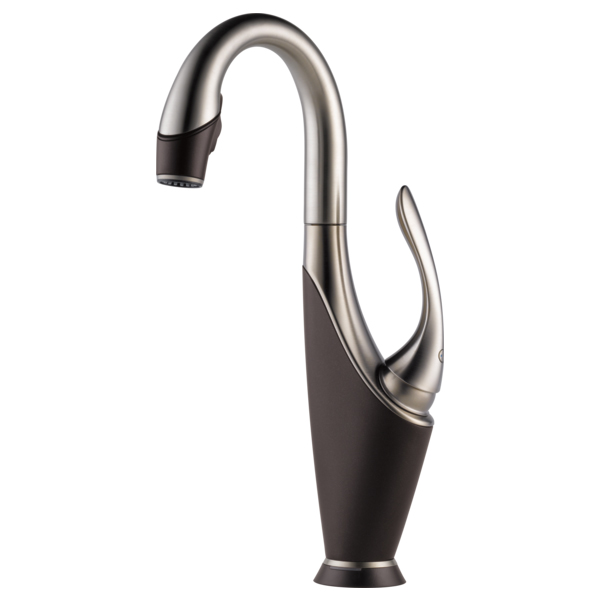 Vuelo Single Hole, 2 or 3 Hole Kitchen Faucet in Stainless