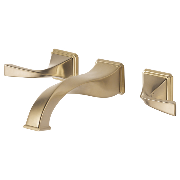 Virage Wall Mount Lav Faucet in Luxe Gold