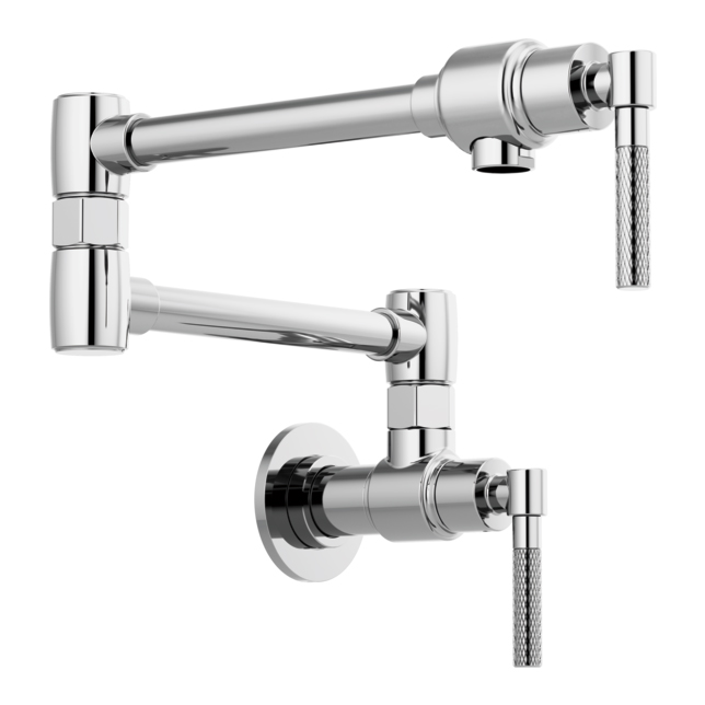 Litze Wall Mount Pot Filler w/Knurl Hdl in Chrome