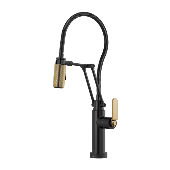 Brizo Litze SmartTouch Articulating Faucet in Black/Gold