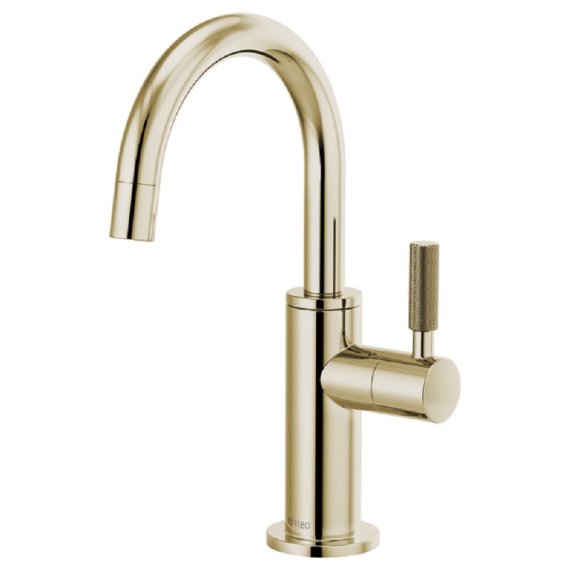 Litze Beverage Faucet w/Arc Spout & Knurl Hndl in Polished Nickel