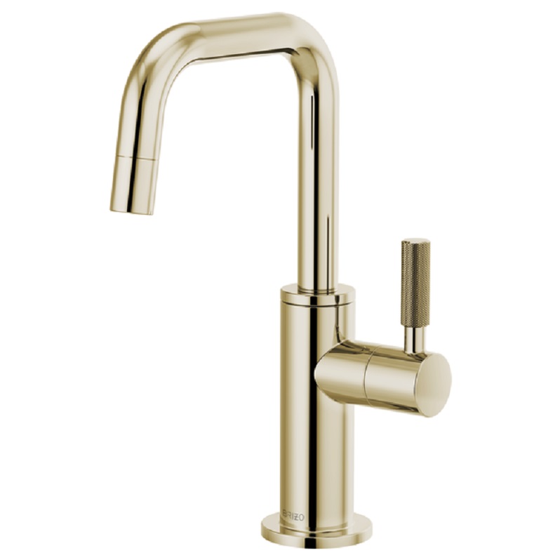 Litze Beverage Faucet w/Sq Spout & Knurl Hndl in Polished Nickel