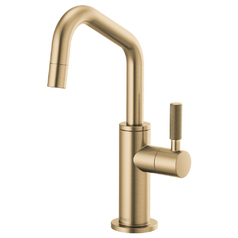 Litze Beverage Faucet w/Angle Spout & Knurl Hndl in Luxe Gold