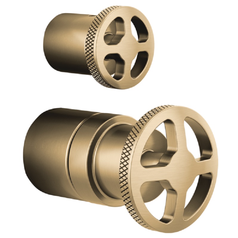 Litze Press Bal Valve w/Diverter Wheel Handle Kit in Luxe Gold (2 pc)