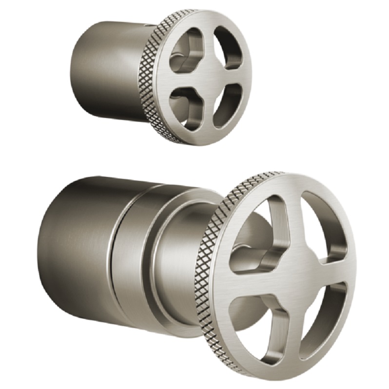 Litze Press Bal Valve w/Diverter Wheel Handle Kit in Luxe Nickel (2 pc)