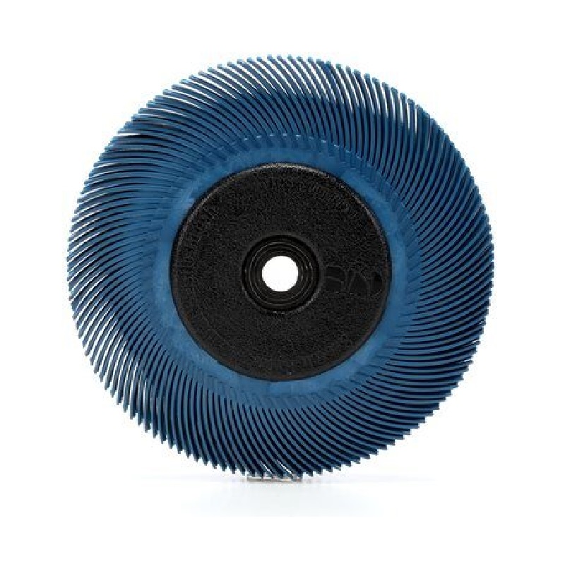 Scotch-Brite Radial Bristle Brush 6" Diameter 400 Grade Ceramic Blue 1" Arbor Hole