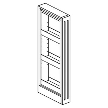 Georgetown 6x42" Wall Pull Out Organizer in Onyx w/Futed Filler