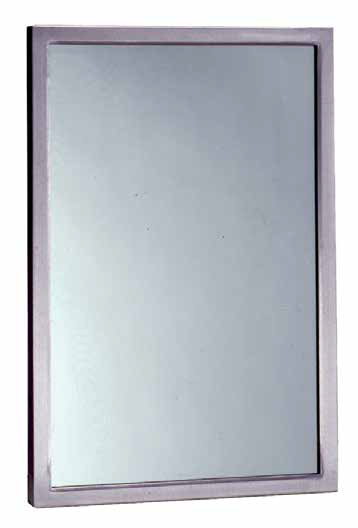 Mirror w/Stainless Steel Angle Frame 24x48