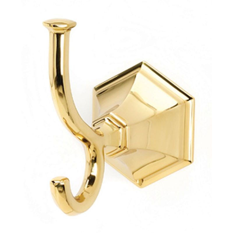 Nicole Double Robe Hook in Polished Brass