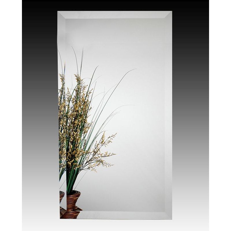 Reflections Mirror Rectangle Beveled Glass Cabinet 15X35x5 w/Stainless Steel Cabinet Body
