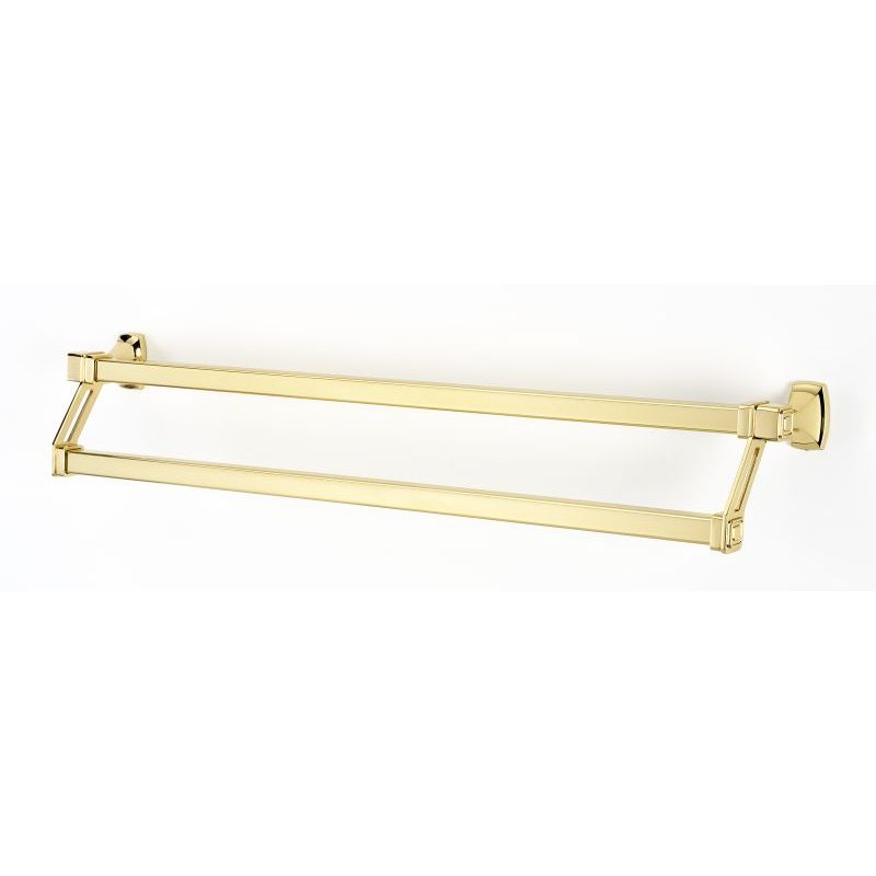 Cube 25" Double Towel Bar in Polished Brass