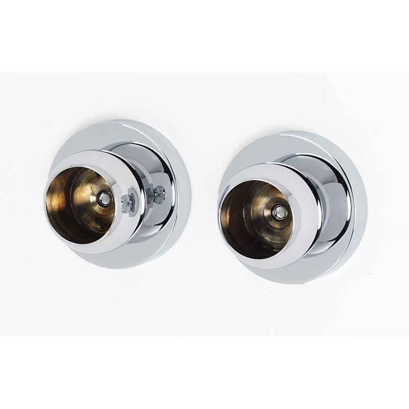 Contemporary I Shower Rod Brackets in Polished Chrome
