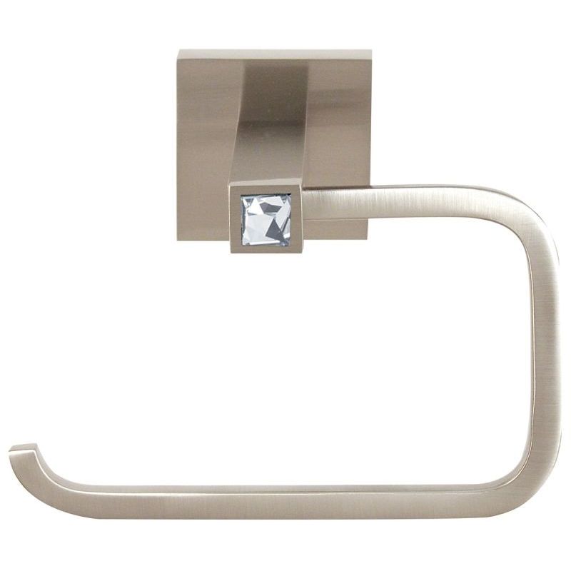 Crystal Contemporary Open Toilet Paper Holder in Satin Nickel