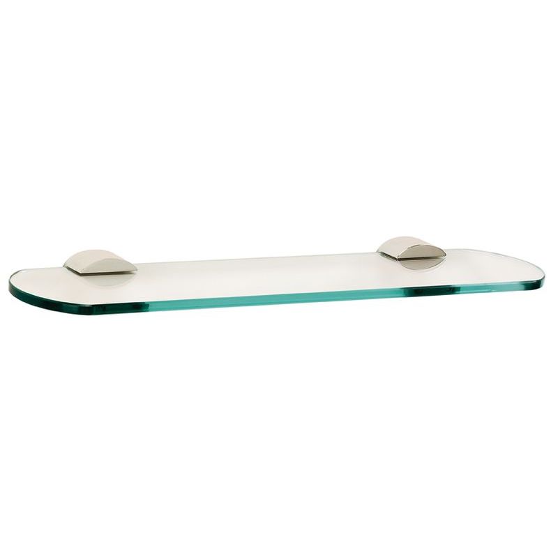 Contemporary III 18" Glass Shelf w/Brackets in Polished Chrome