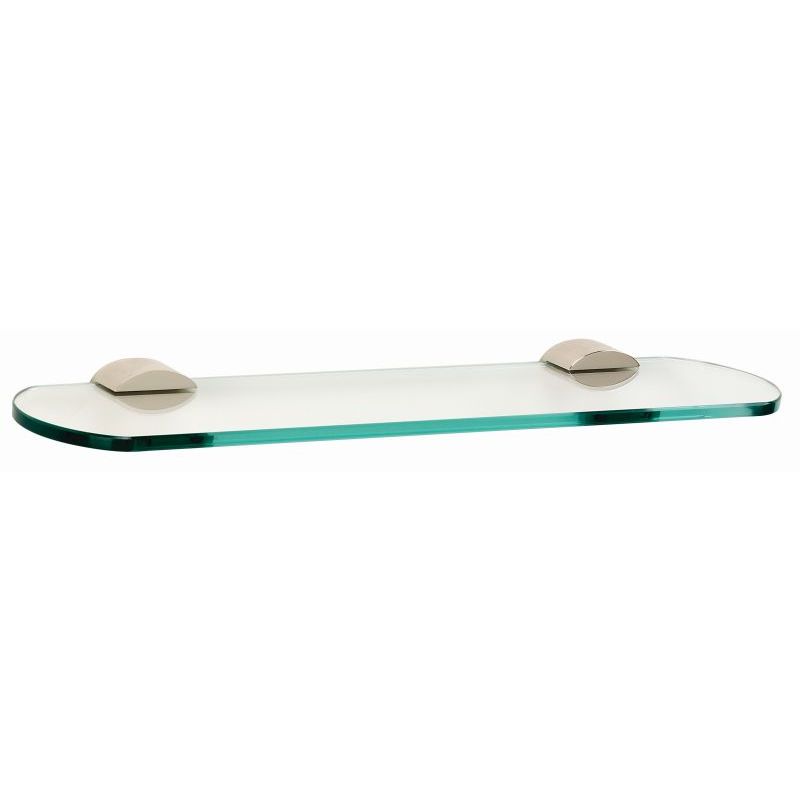 Contemporary III 18" Glass Shelf w/Brackets in Satin Nickel